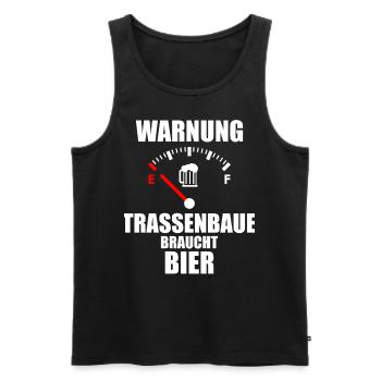 STRASSENBAUER Spruch Bier - Männer Premium Bio Tank Top - Schwarz - Vorne - Michal (187cm)