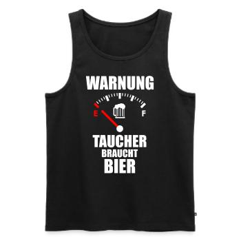 TAUCHER Saying Beer - Men's Premium Organic Tank Top - black - Front - AI Model Male 178 light (178cm)