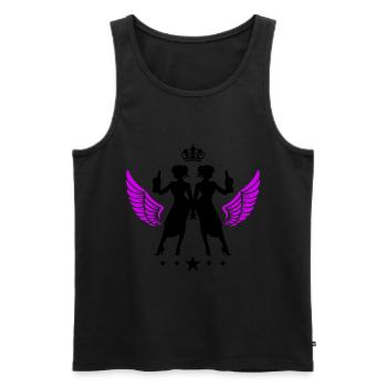 Drunk Silhouette Celebrating Party Girl - Men's Premium Organic Tank Top - black - Front - Michal (187cm)