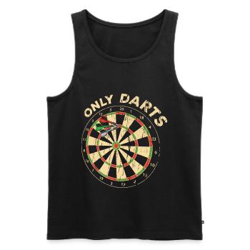 Dartboard retro Dart Dartscheibe Darts Bullseye - Men's Premium Organic Tank Top - black - Front - AI Model Male 178 light (178cm)