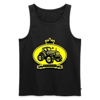 Tracteur Farmer Silhouette Trekker - Débardeur bio Premium Homme - noir - Devant - Michal (187cm)