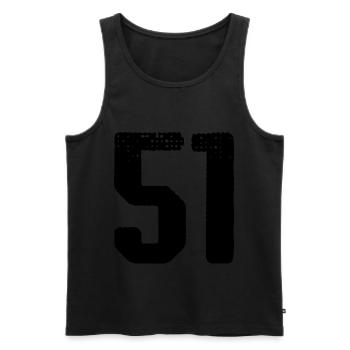 51 Zahl Trikot - Männer Premium Bio Tank Top - Schwarz - Vorne - Michal (187cm)