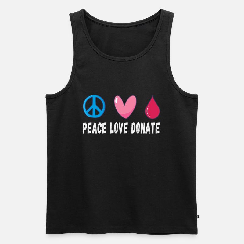 Friede Liebe Spende Blut - Männer Premium Bio Tank Top - Schwarz