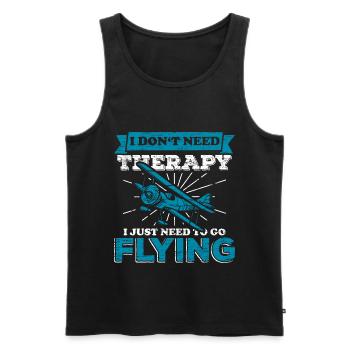 Flying pilot plane - Men's Premium Organic Tank Top - black - Front - AI Model Male 178 light (178cm)