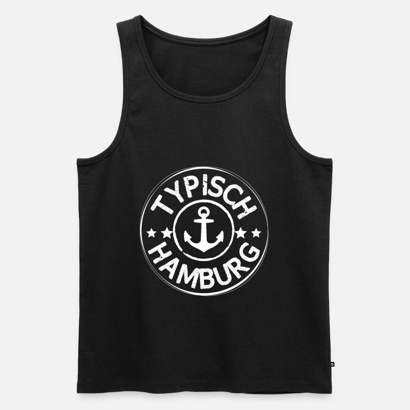 Typisch Hamburg - Männer Premium Bio Tank Top - Schwarz