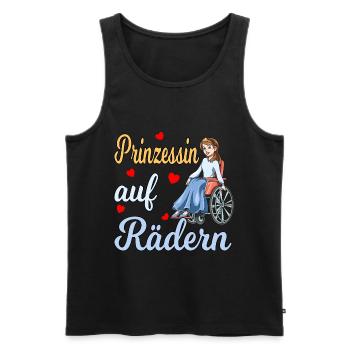 Prinzessin auf Rädern für eine Rollstuhlfahrerin - Männer Premium Bio Tank Top - Schwarz - Vorne - Michal (187cm)