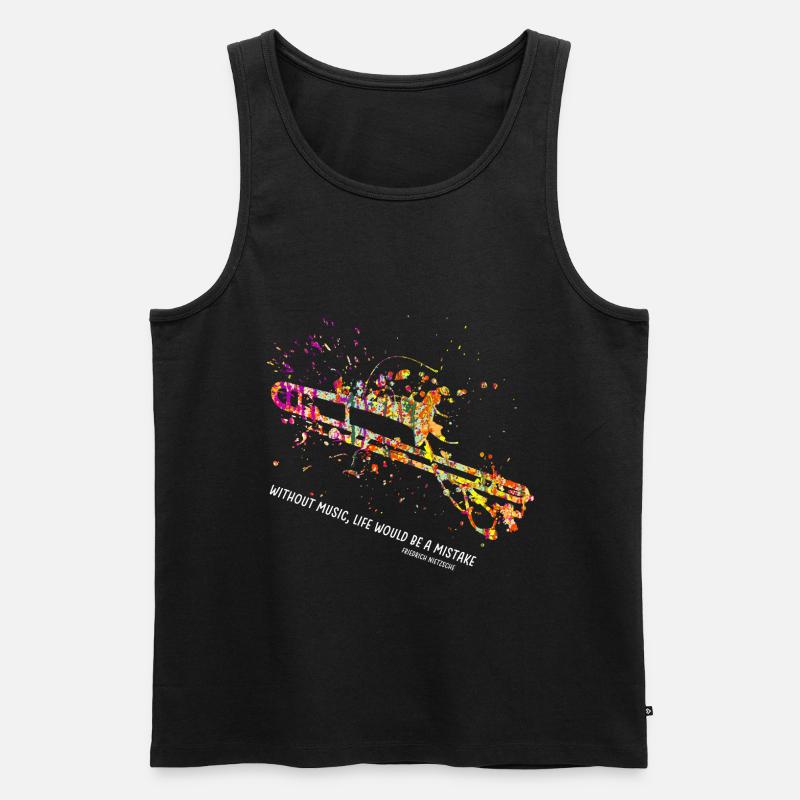 posaune instrument Farbexplosion - Männer Premium Bio Tank Top - Schwarz