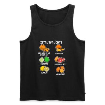 Sechs Arten von Zitrusfrüchten - Männer Premium Bio Tank Top - Schwarz - Vorne - Michal (187cm)