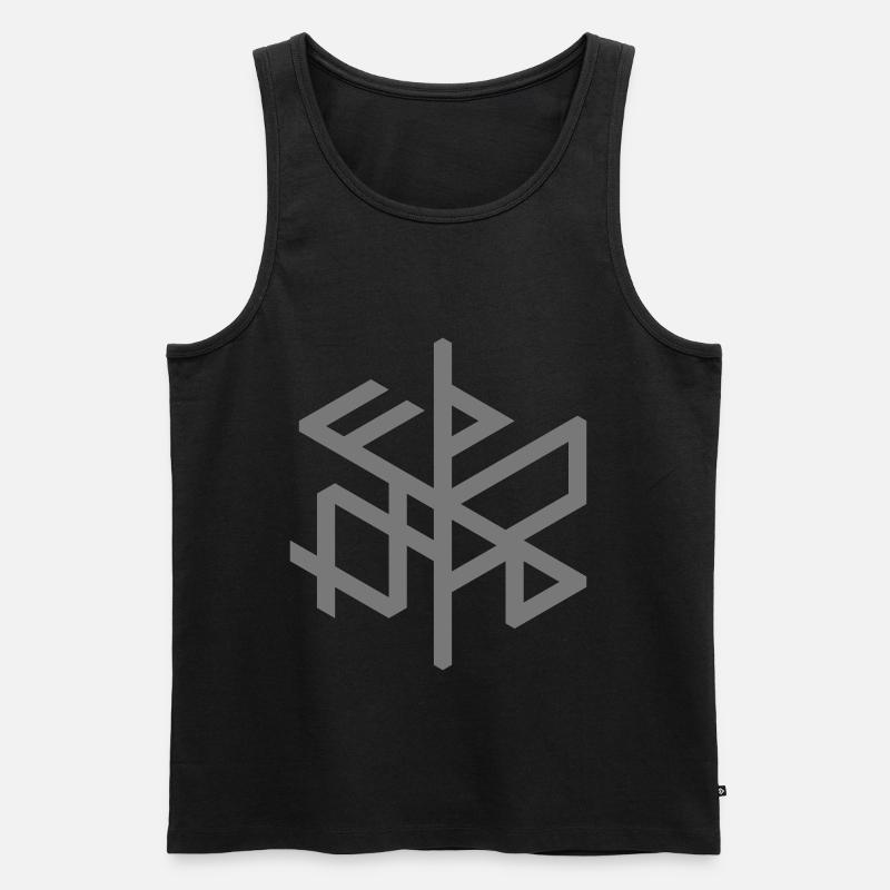 Thüringer "Þuringa" Hexa-Binderune,rechts/cw,QRF0© - Männer Premium Bio Tank Top - Schwarz