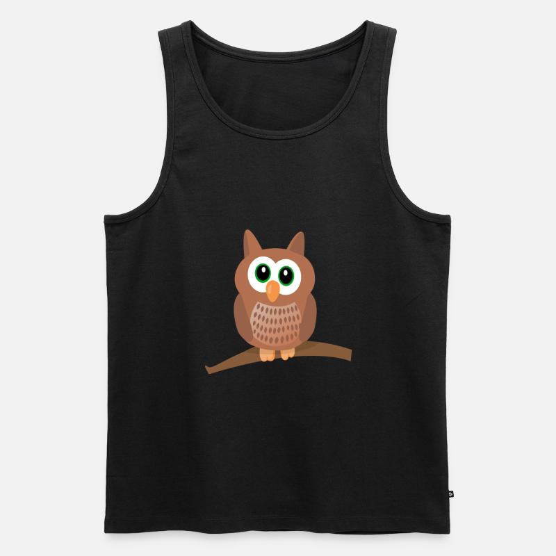 Eule Uhu süß - Männer Premium Bio Tank Top - Schwarz