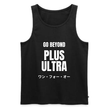 GO Beyond Plus Ultra Anime Fitness Motivation - Men's Premium Organic Tank Top - black - Front - AI Model Male 178 light (178cm)