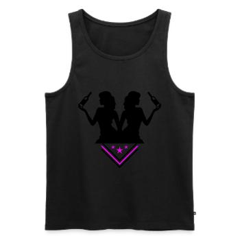 Party Woman Drunk Celebrating Bottle - Men's Premium Organic Tank Top - black - Front - Michal (187cm)