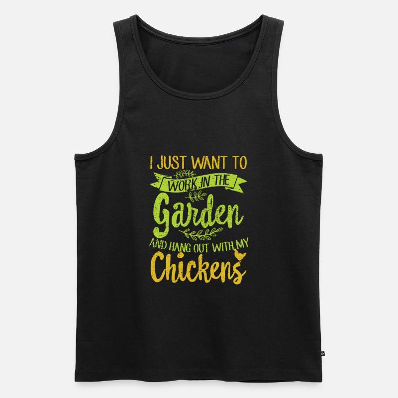 Gartenarbeit und Hühner - Männer Premium Bio Tank Top - Schwarz