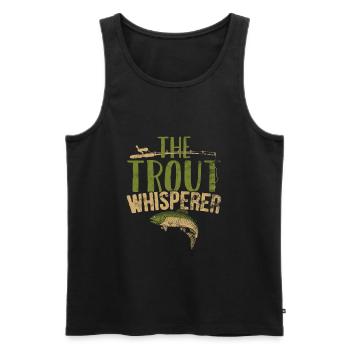 Fish Whisperer Trout - Men's Premium Organic Tank Top - black - Front - Michal (187cm)
