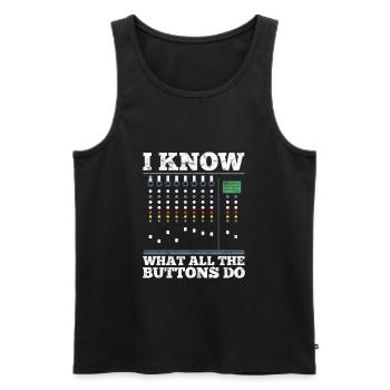 Sound Engineer t-shirt - Men's Premium Organic Tank Top - black - Front - AI Model Male 178 light (178cm)