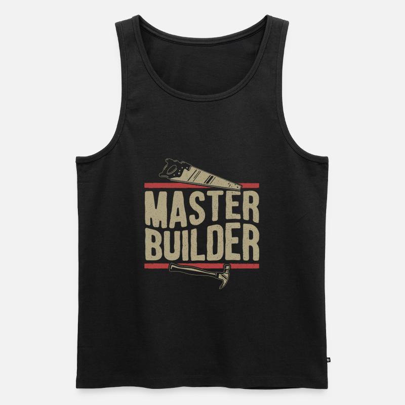 Baumeister - Männer Premium Bio Tank Top - Schwarz