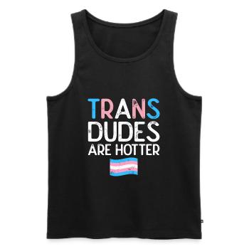 Transgender - Men's Premium Organic Tank Top - black - Front - AI Model Male 178 light (178cm)