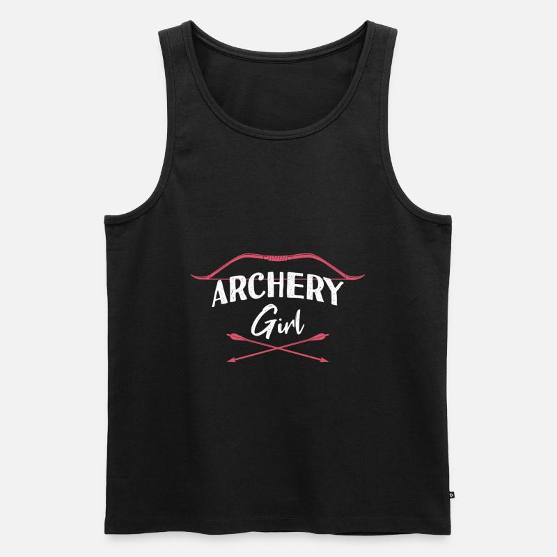 Bogenschießen Mädchen - Männer Premium Bio Tank Top - Schwarz