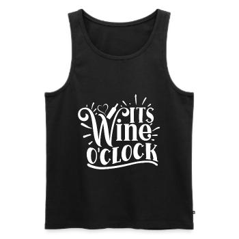 It's Wine O'clock Funny Quote - Men's Premium Organic Tank Top - black - Front - AI Model Male 178 light (178cm)