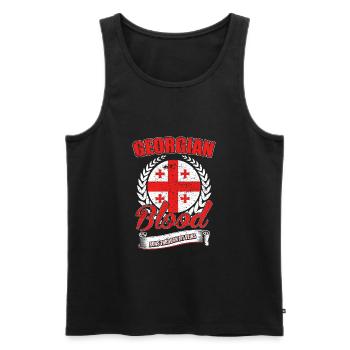 Georgian blood - Men's Premium Organic Tank Top - black - Front - Michal (187cm)
