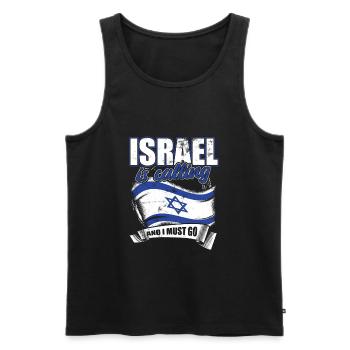 Israel Jerusalem patriotism - Men's Premium Organic Tank Top - black - Front - AI Model Male 178 light (178cm)