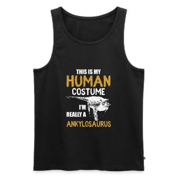 ANKYLOSAURUS - Männer Premium Bio Tank Top - Schwarz - Vorne - Michal (187cm)