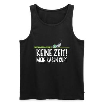 KEINE ZEIT MEIN RASEN RUFT GARTENARBEIT GESCHENK - Männer Premium Bio Tank Top - Schwarz - Vorne - Michal (187cm)