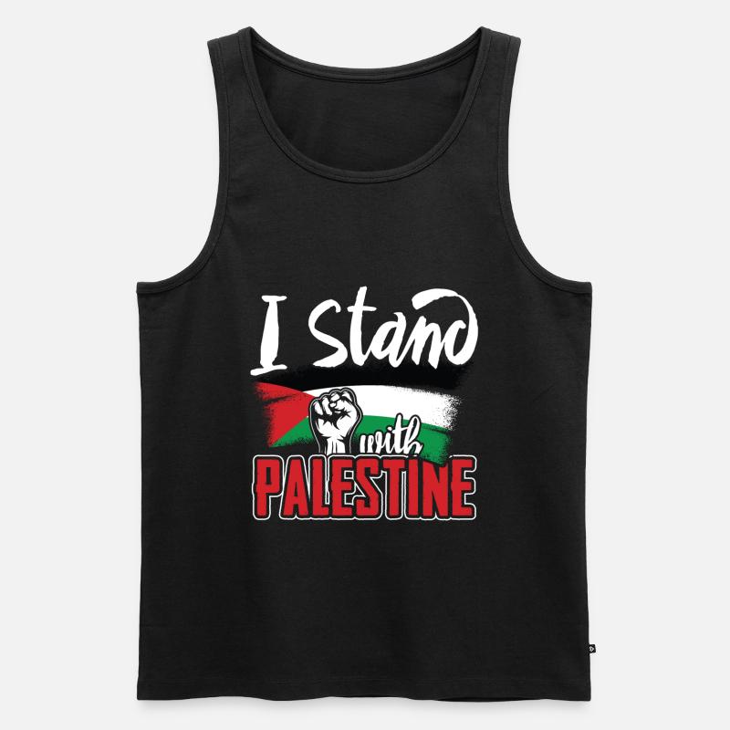 Ich stehe zu Palästina - Männer Premium Bio Tank Top - Schwarz