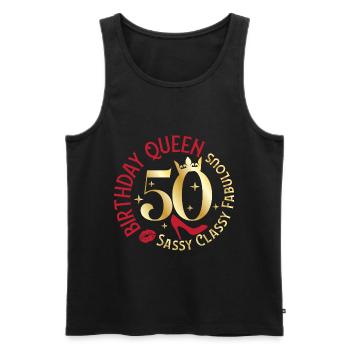 50 Birthday Queen Sassy Classy Fabulous - Men's Premium Organic Tank Top - black - Front - AI Model Male 178 light (178cm)