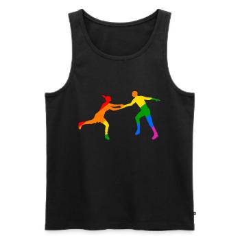 Duo de patineurs colorés - Débardeur bio Premium Homme - noir - Devant - AI Model Male 178 light (178cm)