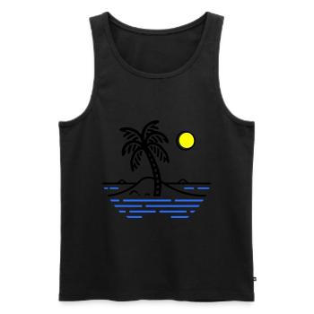 Palm Island - Men's Premium Organic Tank Top - black - Front - Michal (187cm)