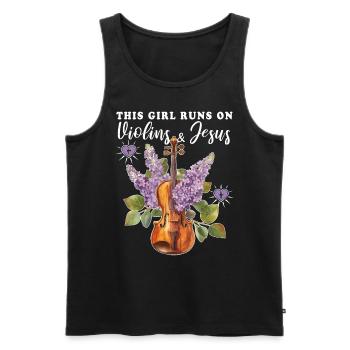 Violin Violin - Men's Premium Organic Tank Top - black - Front - AI Model Male 178 light (178cm)