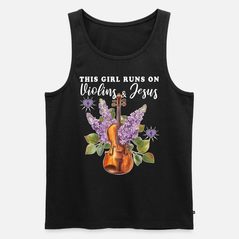 Violine Geige - Männer Premium Bio Tank Top - Schwarz