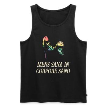 Mens Sana in Corpore Sano - Men's Premium Organic Tank Top - black - Front - AI Model Male 178 light (178cm)