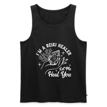 Medicine Reiki Healer Positive Energy - Männer Premium Bio Tank Top - Schwarz - Vorne - Michal (187cm)