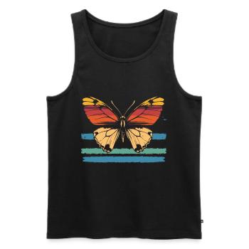 Papillon Vintage - Débardeur bio Premium Homme - noir - Devant - Michal (187cm)