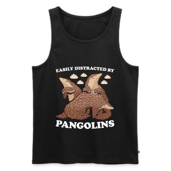 Facilement distrait par les pangolins Pangolin - Débardeur bio Premium Homme - noir - Devant - Michal (187cm)