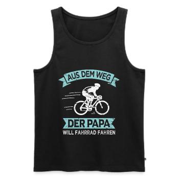 Papa will Fahrrad fahren Vater Radfahrer - Männer Premium Bio Tank Top - Schwarz - Vorne - Michal (187cm)