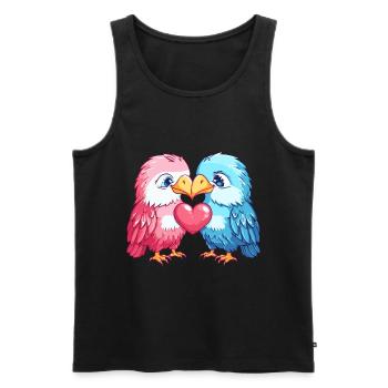 Aigle Couple Amour Oiseau Amoureux - Débardeur bio Premium Homme - noir - Devant - Michal (187cm)