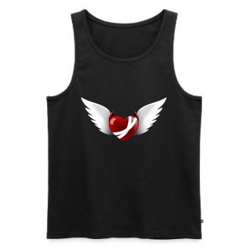 Devil's Heart with Angel Wings - Men's Premium Organic Tank Top - black - Front - AI Model Male 178 light (178cm)