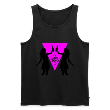 Silhouette de fille de fête célébrant la consommation d’alcool - Débardeur bio Premium Homme - noir - Devant - Michal (187cm)