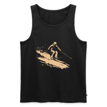 Ski Skiing Winter sports vintage - Men's Premium Organic Tank Top - black - Front - Michal (187cm)