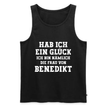Ich bin die Frau von Benedikt Hochzeit - Männer Premium Bio Tank Top - Schwarz - Vorne - AI Model Male 178 light (178cm)