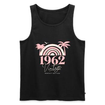 Sun Retro Anniversary Vintage 1962 60 Years - Men's Premium Organic Tank Top - black - Front - Michal (187cm)
