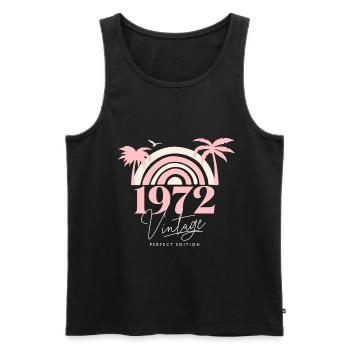 Sun Retro Anniversary Vintage 1972 50 Years - Men's Premium Organic Tank Top - black - Front - Michal (187cm)