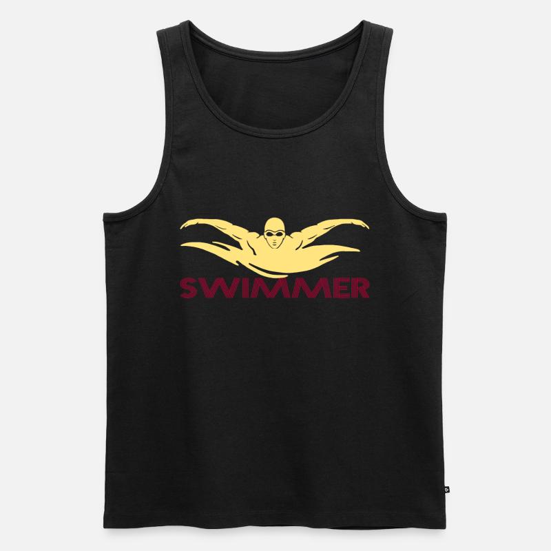 Swimmer - Männer Premium Bio Tank Top - Schwarz
