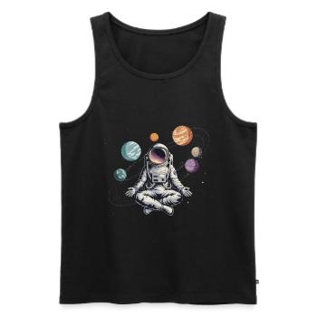 Astronaut Yoga Meditation Weltraum Planeten Umlaufbahn - Männer Premium Bio Tank Top - Schwarz - Vorne - AI Model Male 178 light (178cm)