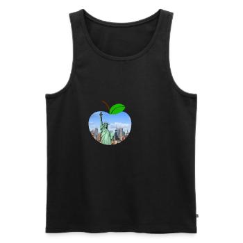 Apfel New York Freiheitsstatue - Männer Premium Bio Tank Top - Schwarz - Vorne - Michal (187cm)