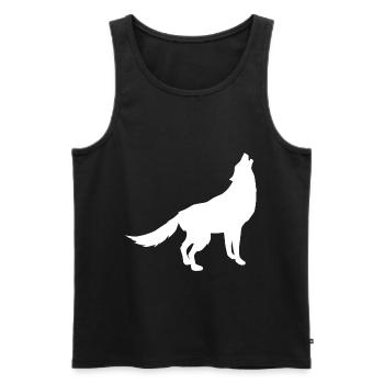Wolf - Männer Premium Bio Tank Top - Schwarz - Vorne - AI Model Male 178 light (178cm)