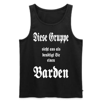 Rollenspiel Barde - Rollenspieler T Shirt & Hoodie - Männer Premium Bio Tank Top - Schwarz - Vorne - AI Model Male 178 light (178cm)